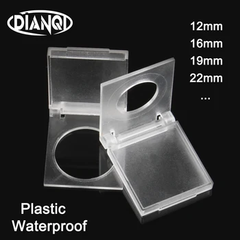 

16mm 19mm 22mm Metal push button switch round waterproof cover transparent plastic dustproof square protective cover