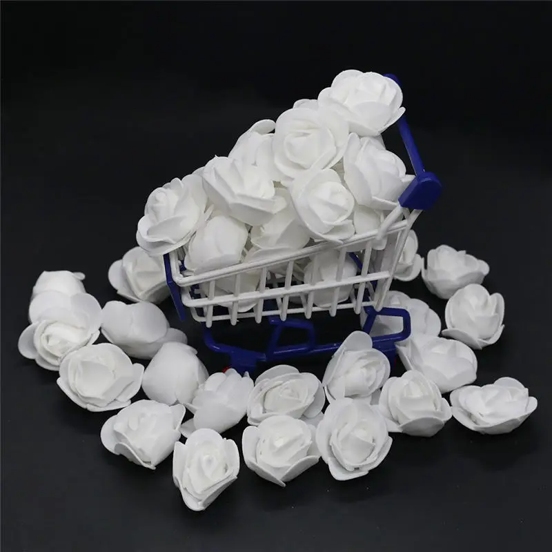 50pcs 100pcs 200pcs Cheap Mini White PE Foam Roses Head Fake Flower Handmade Wedding Decoration | Дом и сад