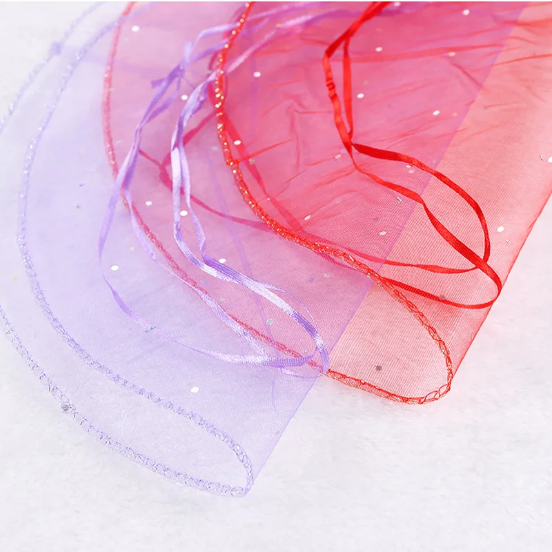 100pcs/lot 26cm Diameter Gauze Bag Round Organza Bag Drawstring Pouch Packaging Bags Wedding Christmas Candy Gift pouches