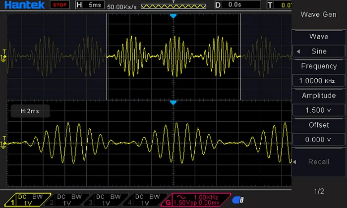 Hantek DSO4104B цифровая Банкетка с нишей Тип осциллографа 100 МГц 4 канала 500uV/div 1GSa/s " TFT lcd запись Длина 64K USB