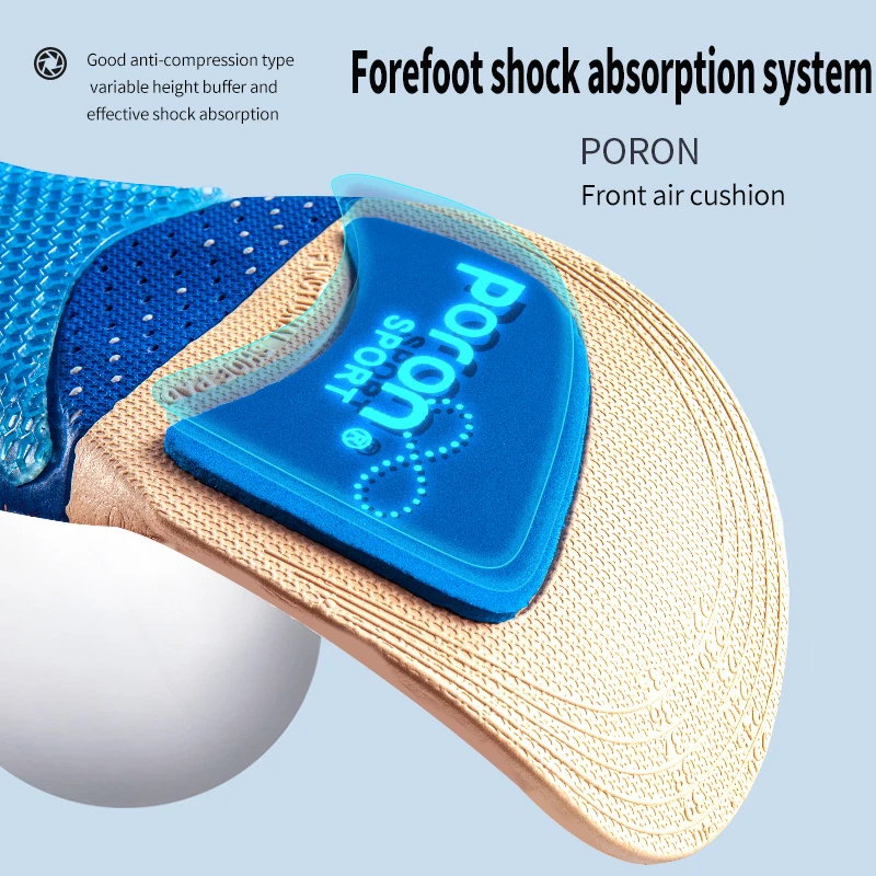 PORON Silicone Soft Elastic Air Cushion Sport Insoles Orthopedic Shock  Absorption Breathable Arch Support Running Shoe Sole Pads - AliExpress