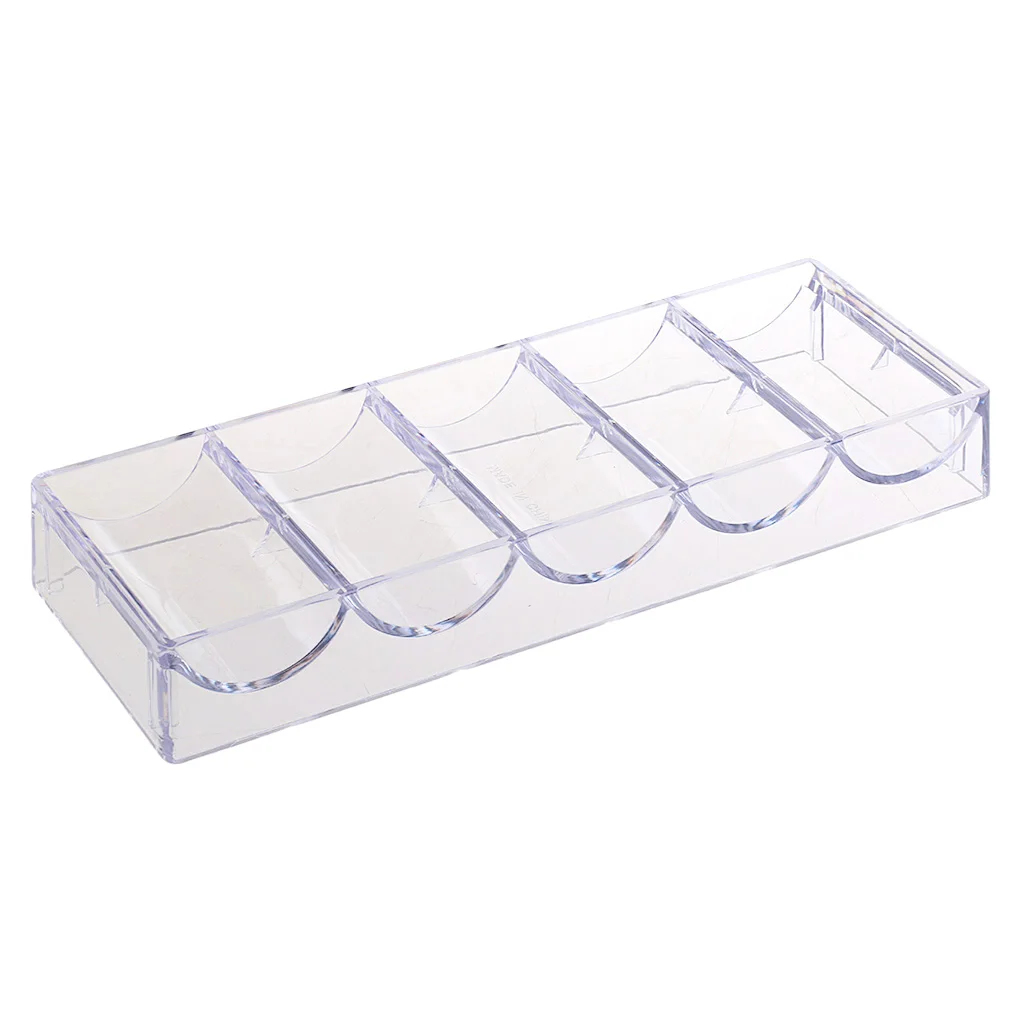 Poker Chips Tray Case Box Holder Durable Clear Acrylic No Lid 100 Chips Poker Chips