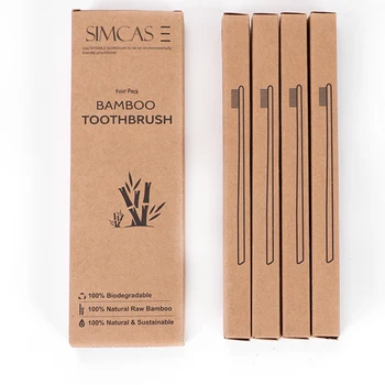 

SIMCAS Charcoal Bamboo Toothbrush Custom with soft nylon bristle and customer logo available