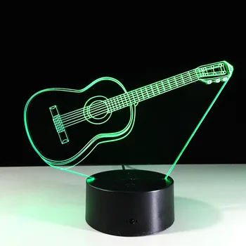 3D Licht Elektrische Gitaar Illusion LED 7 Kleur Veranderende USB Touch Sensor Bureaulamp Nachtlampje Geschenken voor Muziek Fans dropship 3D Licht Elektrische Gitaar Illusion LED 7 Kleur Veranderende USB Touch Sensor Bureaulamp Nachtlampje Geschenken voor Muziek Fans dropship