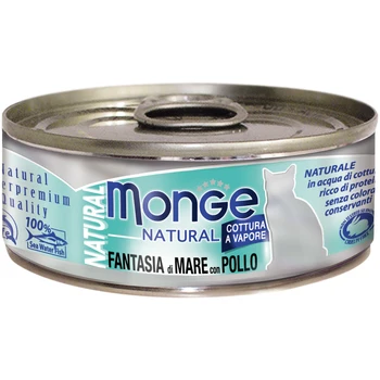 

MONGE MONGE CAT NATURAL for adult cats with seafood and chicken 80g