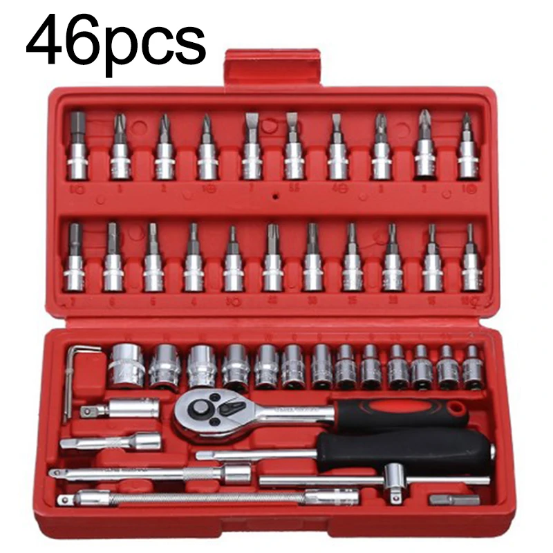 

Anti rust Ratchet Wrench Household Door locks Tire fenders Tool 46pcs Set