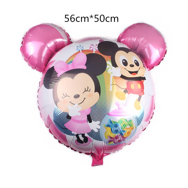 mini head pink 1pc Воздушный шар шарик изображением Микки для День рождения поставки Юбилей вечерние пижамы с рисунками для детей вечерние украшения - Цвет: mini head pink 1pc