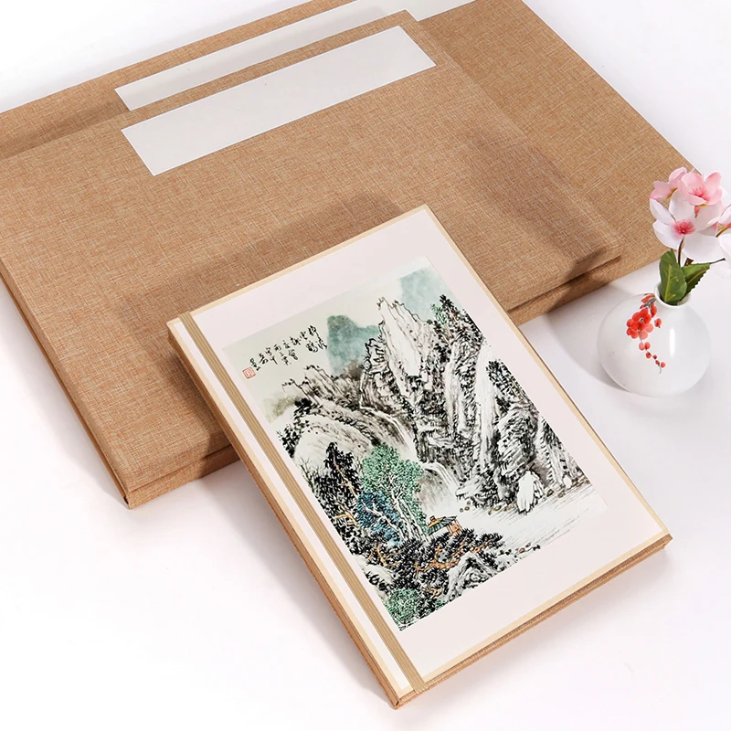 12sheets Meticulous Painting Cards Papel Arroz Retro Raw Xuan Paper Lens Card Painting Calligraphy Half Ripe Rice Paper Cards