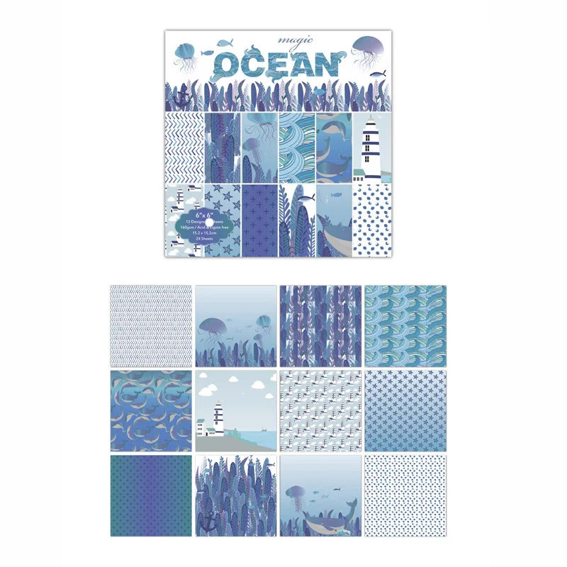 KLJUYP, 12 листов, океанские скрапбукинги, бумага, оригами, художественная бумага для фона, изготовление открыток, сделай сам, скрапбукинг, бумага для рукоделия
