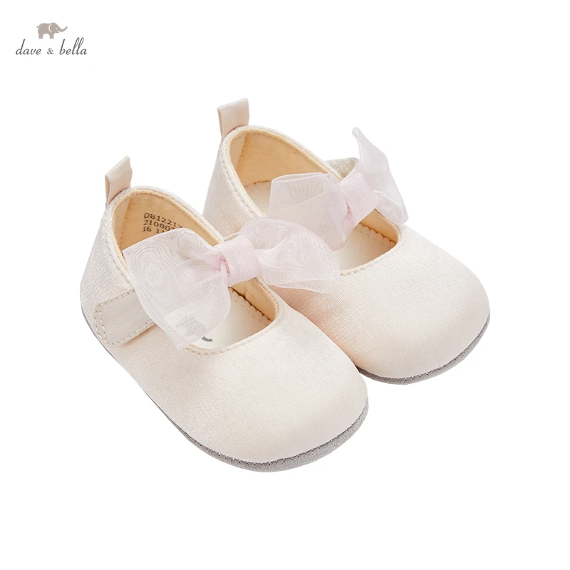 

DB1220617 Dave Bella spring fashion baby girls bow solid first walkers cute new born girl shoes