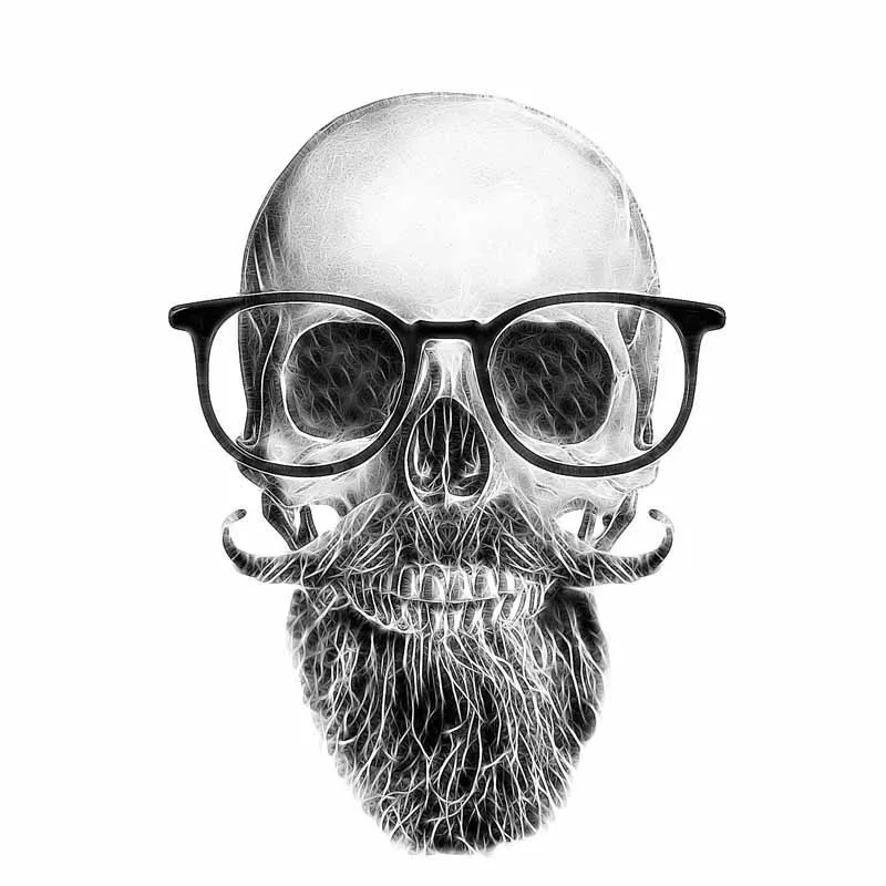 

DAWASARU Funny Car Sticker Skull Mustache Beard Glasses Decal Custom Waterproof Sunscreen Window Car Accessories 11CM*16CM