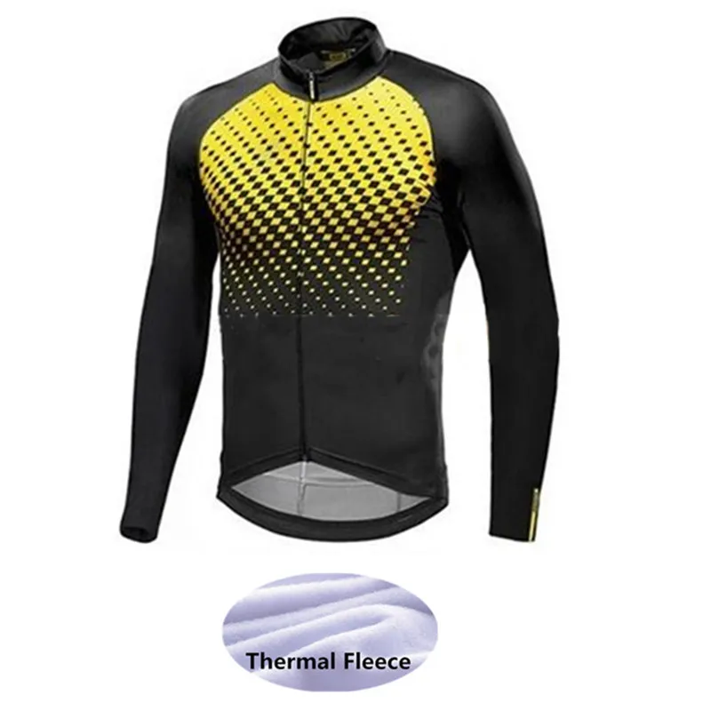 A-6 MAVIC Winter Thermal Fleece Men Bicycle Long Sleeve Cycling Jersey Clothing Pro Team Outdoor MTB Road Uniform Bike Triathlon - Цвет: A-6