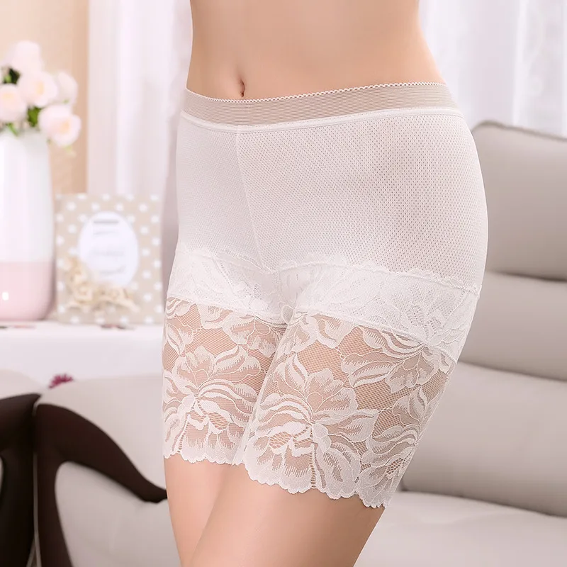 Seamless high waist Shorts Under Skirt Plus Size Sexy Lace Anti Chafing Thigh Safety Short Pants Women Underwear safety shorts high waist shorts safety pants high waist underwear