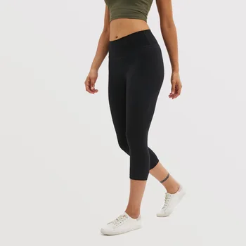 

2020 New Style Cross Border Fat Capri Pants Bare Sense Ultra-stretch High-waisted Solid Color Quick-Drying Beam Foot WOMEN'S Yog