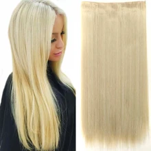 Накладные волосы на заколках, блонд, отбеливатель, волнистые волосы, для женщин, Жаростойкие синтетические волокна, на каждый день, для русской леди