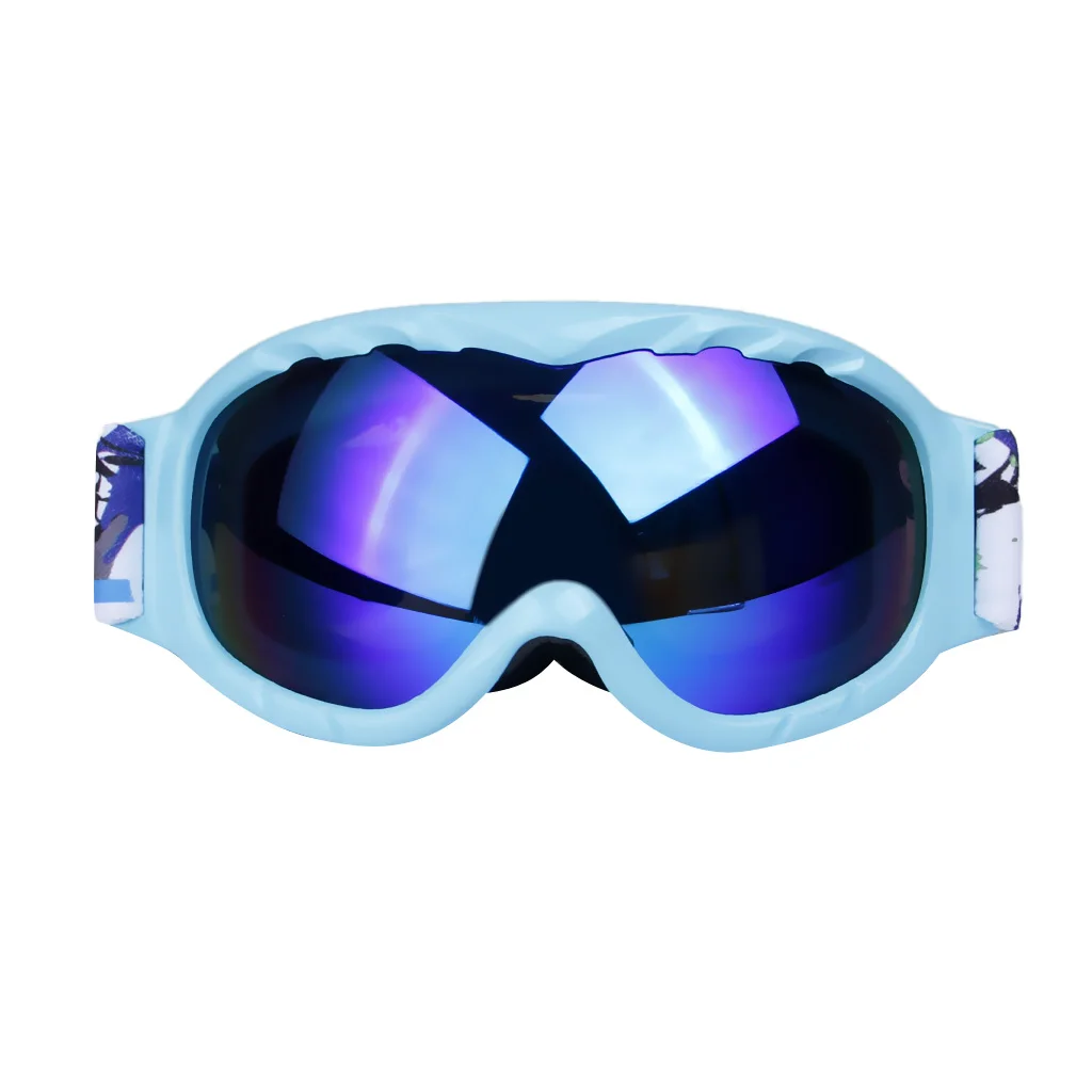 Лыжные очки, сноуборд, очки для детей, для мальчиков и девочек, молодежная защита от ультрафиолета 400, противотуманные линзы, снежные очки, очки - Цвет: Синий