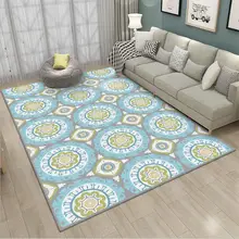 Ковры для гостиной, скандинавские Зеленые Круглые цветочные узоры, толстый ковер, нордическое украшение, домашний коврик для спальни