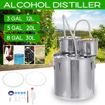 

30L 8GAL Efficient Distiller Alambic Moonshine Alcohol Still Stainless Copper DIY Home Brew Water Wine Essential Oil Brewing Kit