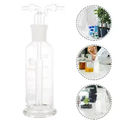 Bouteille de lavage à gaz, deux Tubes pliants, bouteille de lavage à gaz, barboteur à gaz 250ml 125ml pour laboratoire 