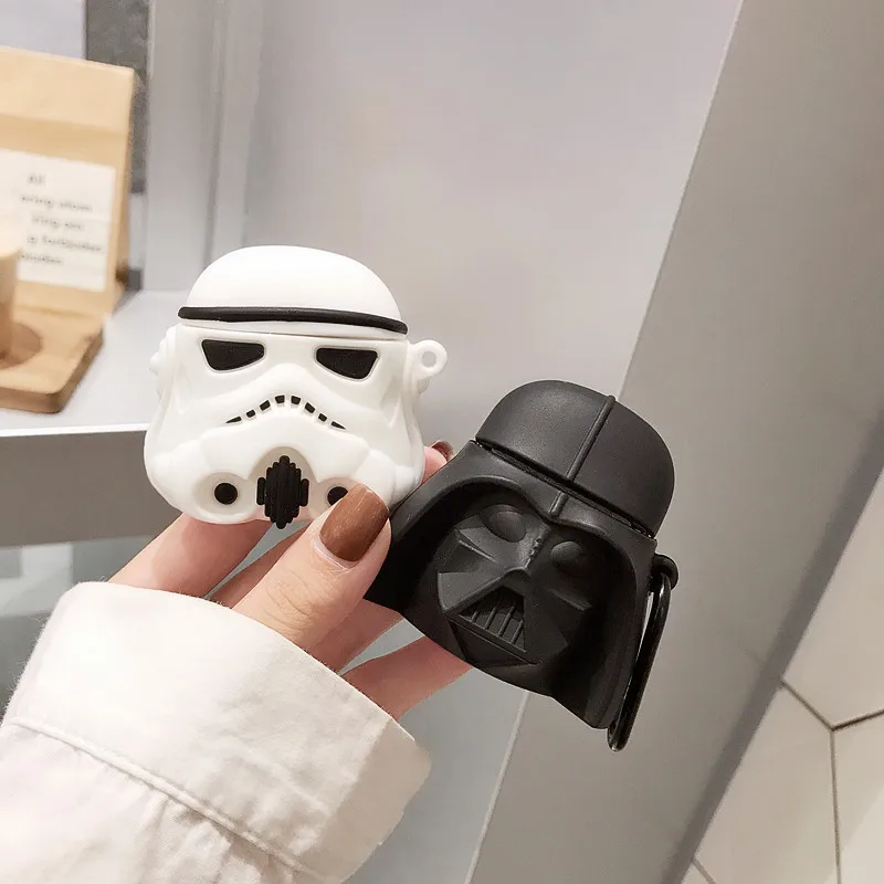 Для AirPods 2 Чехол 3D Star Wars мягкий силиконовый беспроводной Bluetooth кожухи головных телефонов для Apple Airpods чехол Чехол Funda