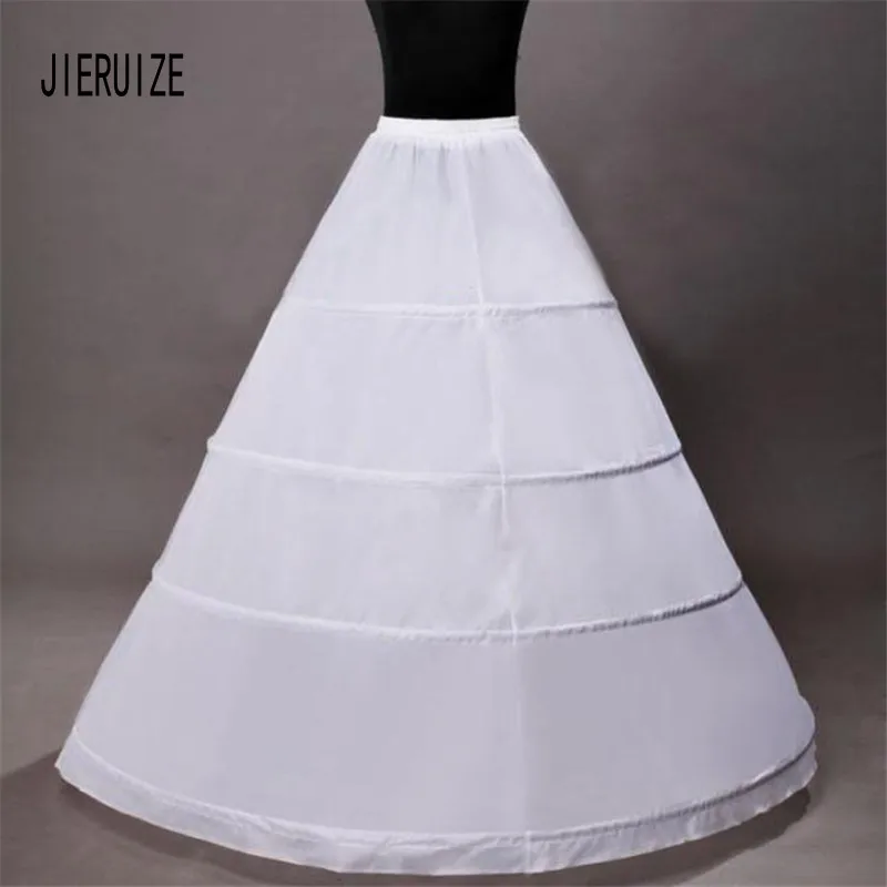 JIERUIZE недорогой подъюбник с 4 ободками свадебная длинная скользящая подъюбная