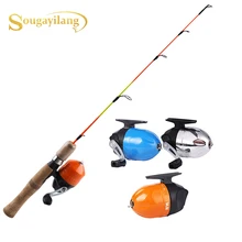 Sougayilang, высокое качество, 3 цвета, удочка для подледной рыбалки, комбо, зимняя удочка для подледной рыбалки и пулеобразная катушка для подледной рыбалки, набор
