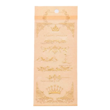 

Hot Stamping Stickers 1 pc Personality Waterproof Self Adhesive Sticker DIY Gift Hand Account Photo Album Decoration