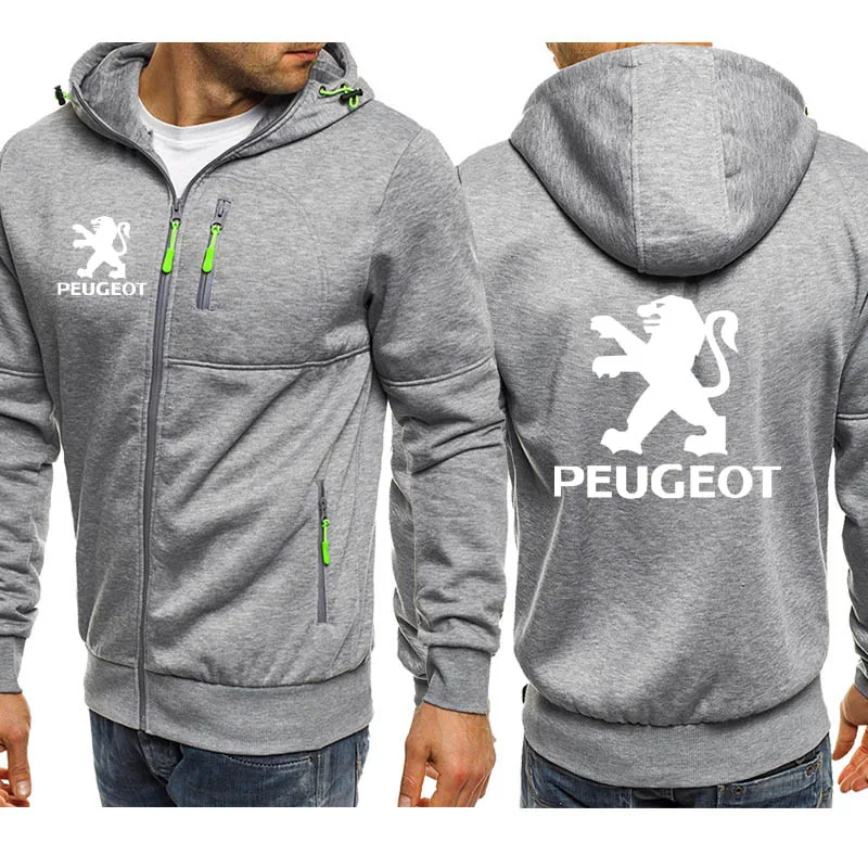 Skup Bluzy mężczyźni samochodów Peugeot nadruk z Logo na co dzień Hip Hop Harajuku z długim rękawem bluzy z kapturem męskie kurtka z zamkiem człowiek z kapturem odzież