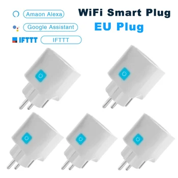 WIFI Smart Plug EU Enchufe WiFi momento aplicación Ewelink Control con Alexa Google Mini IFTTT voz Control inteligente Enchufe
