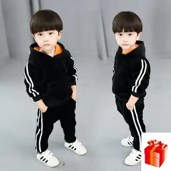 

Brand Kids Clothes Sets Boys Winter Velvet Thickened Clothes Warm Kids Boys Clothing Sets Plus Velvet 2pcs Sport Suit 2-14Y