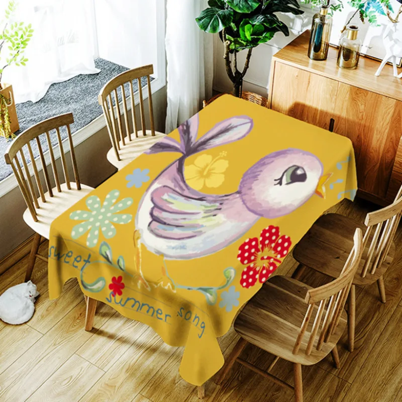 

Little Bird Tablecloth Waterproof Oilcloth Rectangular Tapete Table Cloth Dining Kitchen Table Cover Protector Oilproof