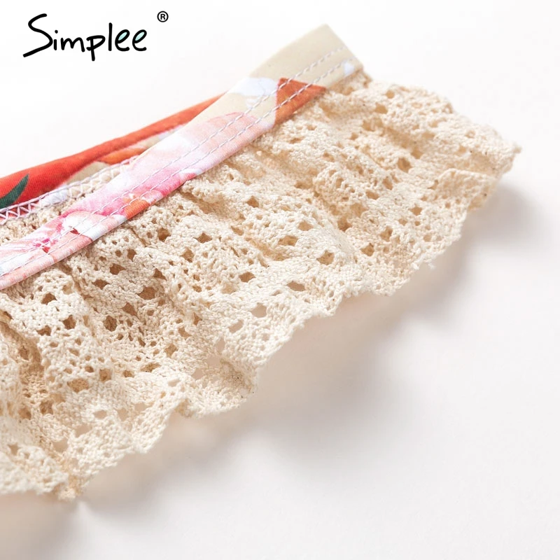 Женский купальник Simplee с цветочным принтом сексуальный рюшами элегантный