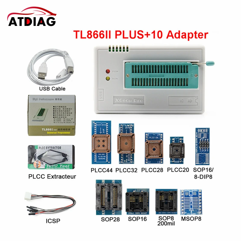 Хит продаж оригинальный USB-программатор V9.0 MINI PRO TL866 II Plus Универсальный EEPROM FLASH с 10