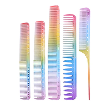 

Portable Personal Beauty Caring Products Haircut Hairdresser Comb Heat Resistant Colorful Rainbow Comb Hairdressing Tool