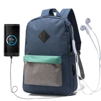 

large capacity multifunctional rechargeable USB backpack 600D wear-resistant anti-theft campus college student schoolbag male