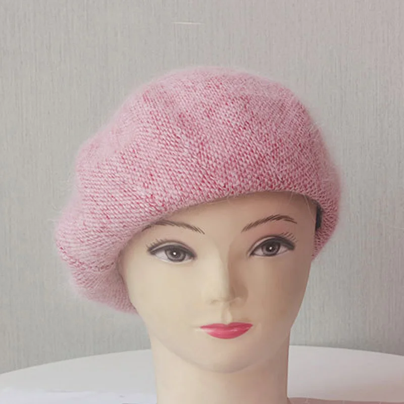 

Korean ladies berets winter three-dimensional soft painter hat rabbit fur long hair warm hat literary women bud hat tide girls