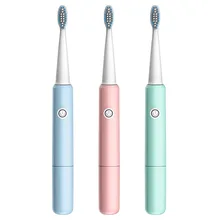Звуковая электрическая зубная щетка для мужчин и женщин, для взрослых, домашняя, не перезаряжаемая, с мягкой щетиной, полностью автоматическая, водонепроницаемая, для пар, Sonic T