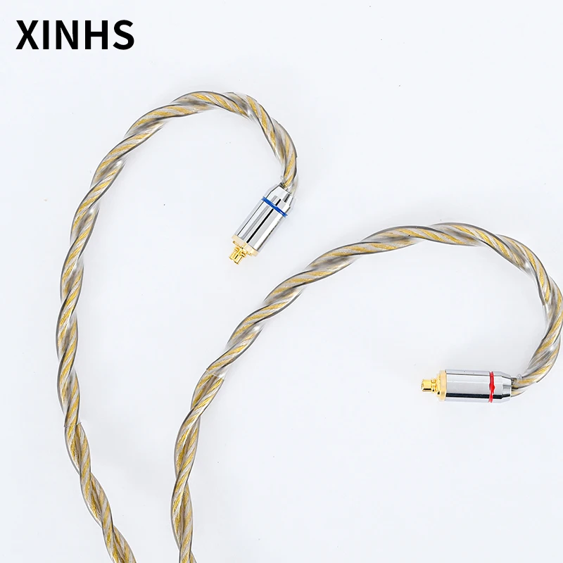 Xinhsearphones-cabo Misto de Substituição Atualização Dourado Prata Dourado Cabo Misto Mmcx 2pin Core Crystal Copper Hifi Audio Headphone Wire - Image 3