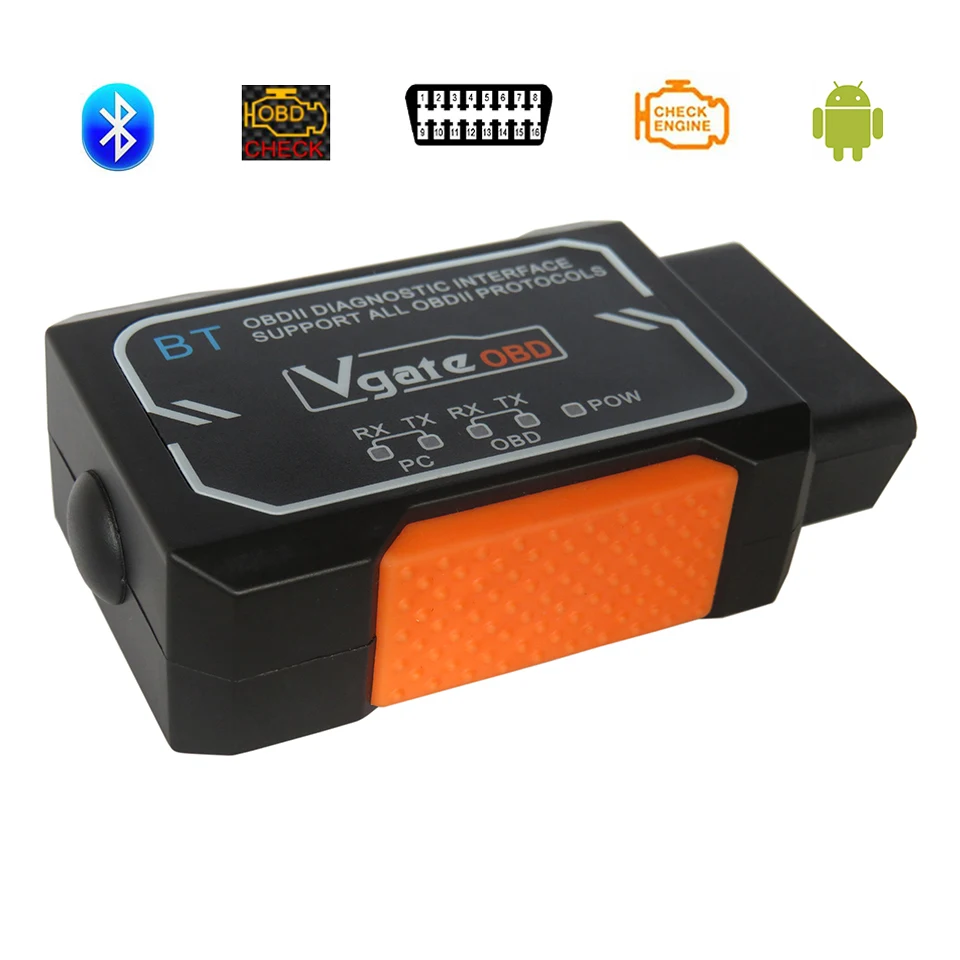 

Vgate OBD2 Scanner For Android/iOS ELM327 Bluetooth V1.5 Auto Diagnostic Tools Elm 327 V 1.5 OBD 2 Adapter PIC18F2480 Chip 10Pcs