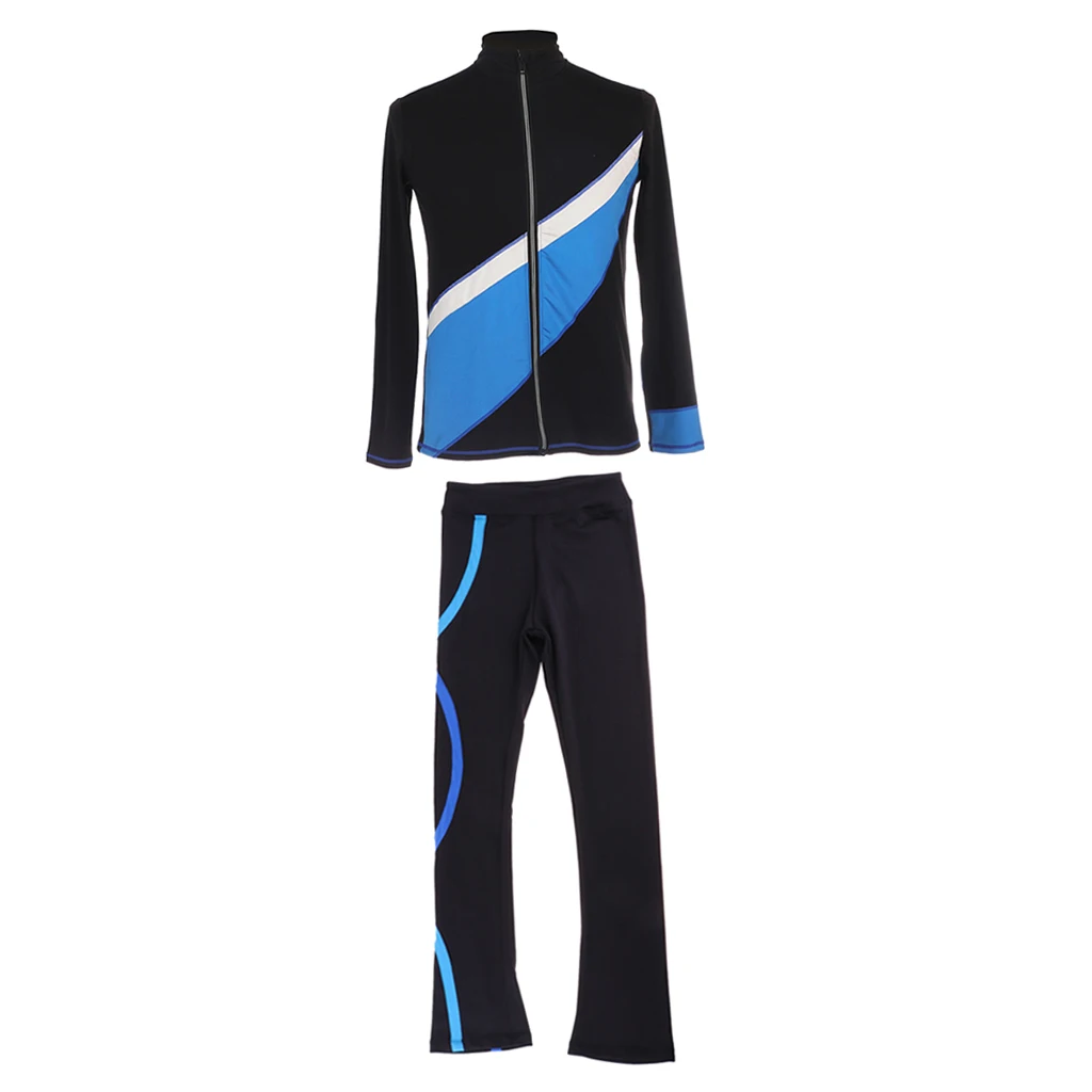 Girls Women Dancewear Ice Figure Skating Outfit Clothes Top Jacket Pants Skating Suit  