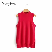 Женский однотонный круглый воротник свитер жилет без рукавов женские Базовые Трикотажные повседневные тонкие свитера женские осенние шикарные топы