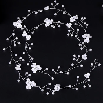 Crystal Headbands Wedding Hair Accessories Handmade Floral Pearl Rhinestone Headwear Hair Ornament For Bride Girls 3
