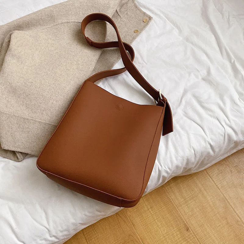 

Bucket Bag WOMEN'S Bag 2019 New Style Dull Polish Large-Volume Korean-style Women's Fashion Autumn And Winter Versatile Crossbod