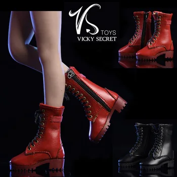 

1/6 Scale Zipper Boots 19XG43A/B/C Shoes Suitable for Female Soldiers Dolls Hollow Boots Leather Boots for Female Doll Body