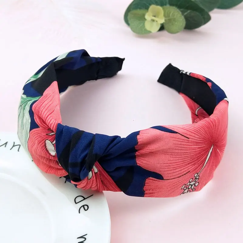 Lady Hair Hoop Top Knot Turban Headband Elastic Hairband Hair Accessories for Girls No Slip Stay on Knotted Head band Hair Band best hair clips