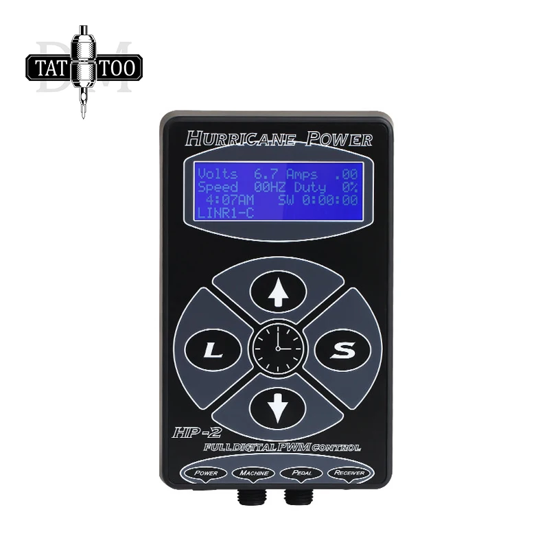 HP-2 Digital LCD Tattoo Power Supply Hurricane Rotary Tattoo Machine Tattoo Supplies Permarent Make