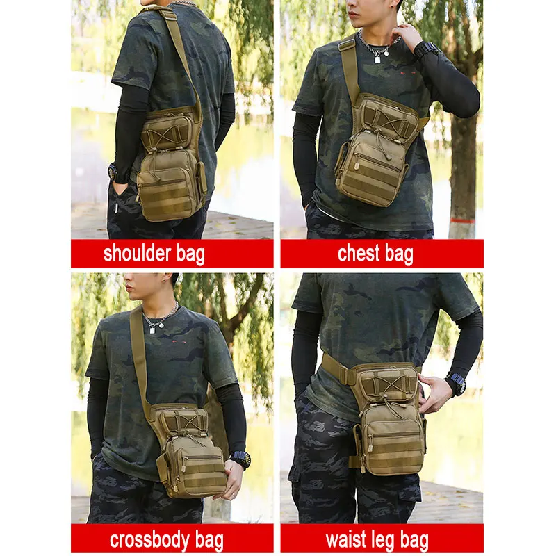 Men Leg Bag Thigh Bag Utility Belt Waist Pack Pouch Adjustable Hiking Male Waist Hip Motorcycle Bags Sport Outdoor 2021 XA936WA