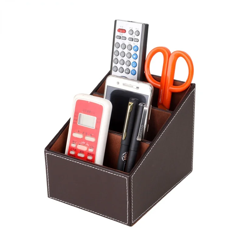 5 Grids Leder PU-Halter Fernbedienung Phone Home Organizer Aufbewahrungsboxen WT 