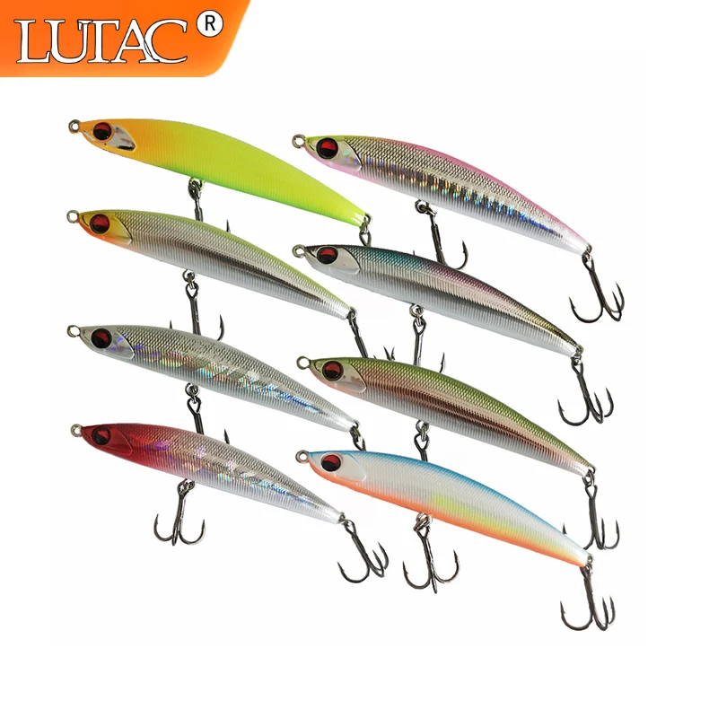 

Lutac Pencil Fishing Wobblers Pesca Lures Sinking Hard Baits BKK 80mm 14g Artificial Tackle High Quality 3D Eyes Laser