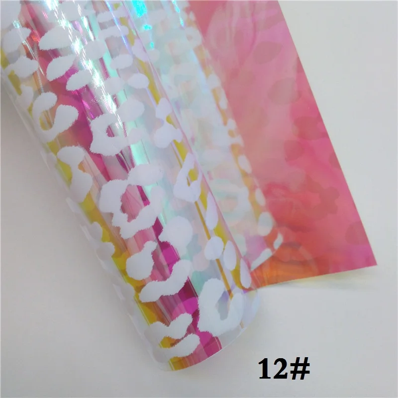 Glitterwishcome 30X134 см мини-ролл прозрачный ТПУ, переливающийся Русалка точки сердца Леопард Звезды леопард кожаные простыни, GM410 - Цвет: 12